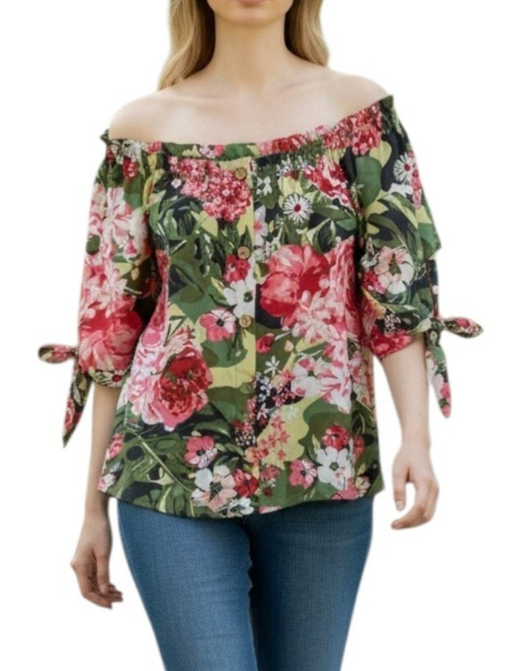 Floral Off the Shoulder Full CircleTrends Blouse